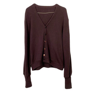 Vintage 60s Unknown Brand Brown V-Neck Cardigan Kurt Cobain Eclectic Large